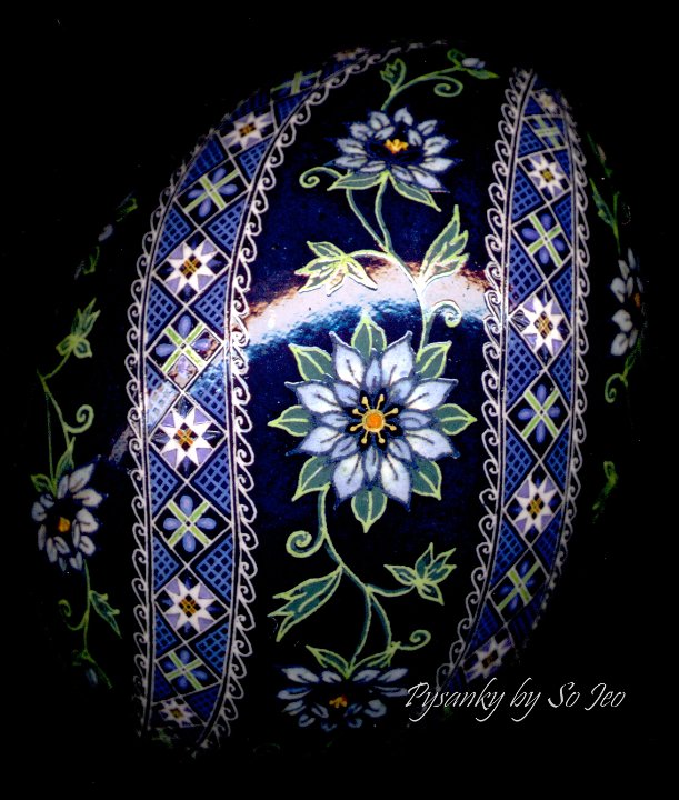 Love In A Mist Pysanky Ukrainian Easter Egg by So Jeo
